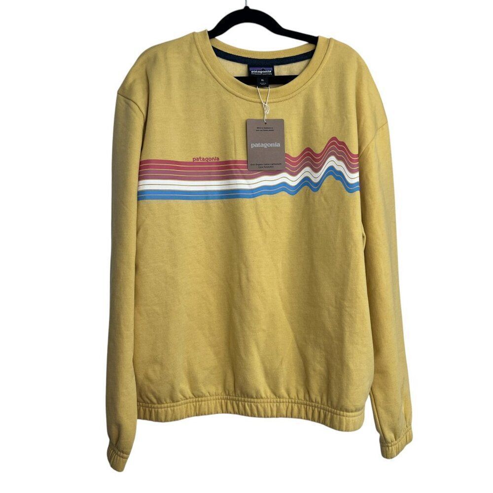 NWT! Patagonia Girls Ridge Rise Stripe Organic Lightweight Sweatshirt Sz 14 XL